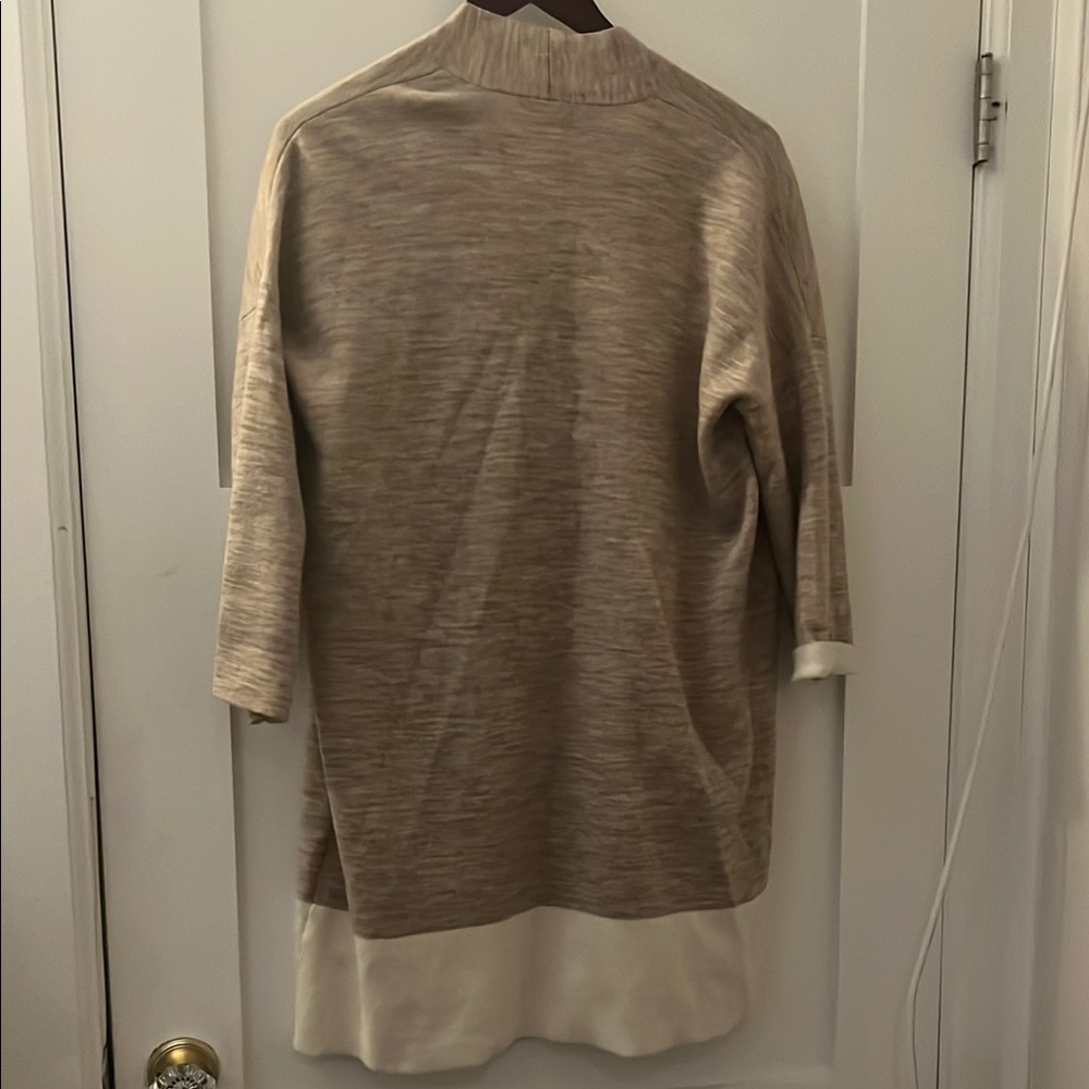 Eileen Fisher Tan and Cream Knit Cardigan Sweater - Picture 4 of 4